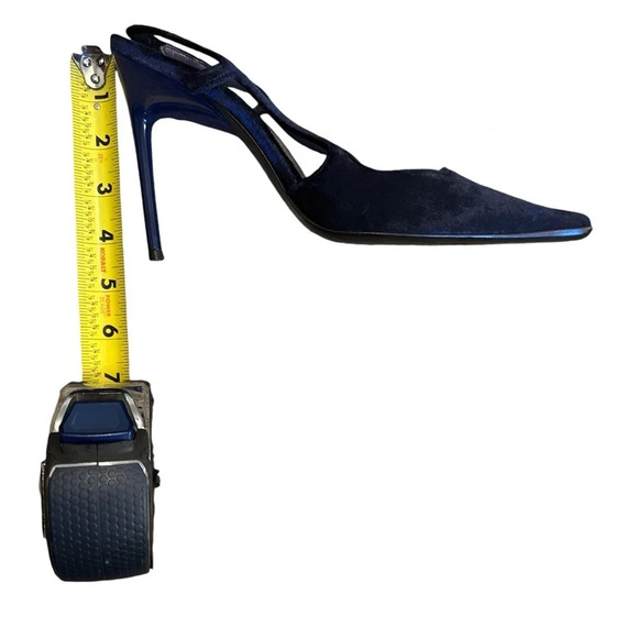 Casadei suede navy blue heel in size 8 - Picture 10 of 11